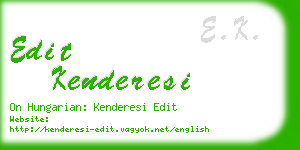 edit kenderesi business card